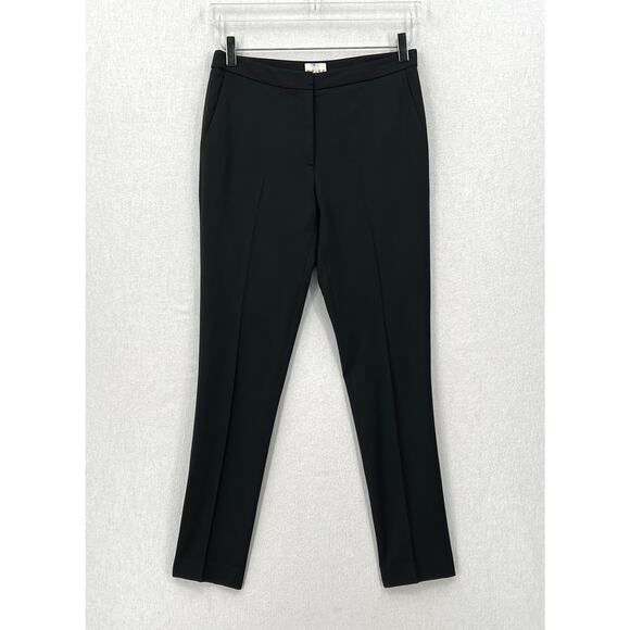 REISS Lee Trouser Pants Womens 4 Black Wool Mid Rise Tailored Slim Ankle Crop - Picture 3 of 15